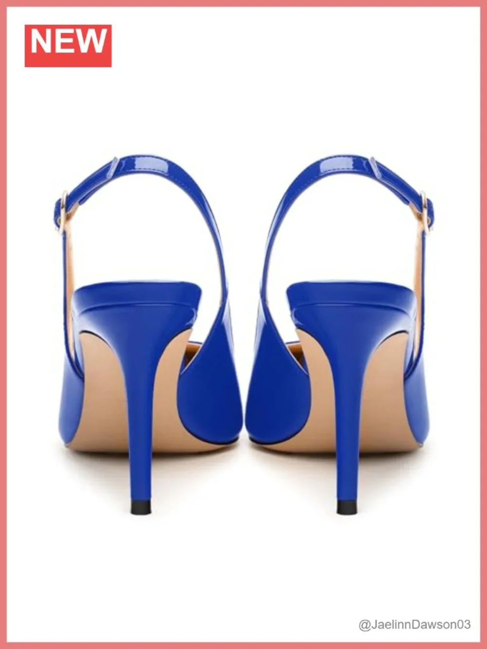 Women's Slingback Pumps Pointed Toe Stiletto High Heels Patent Shoes with